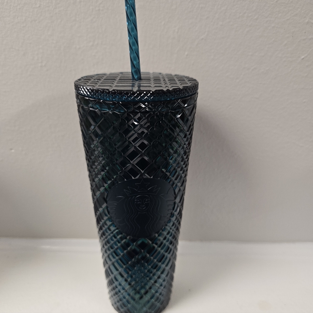 Starbucks Deep Darl Blue/green Tumbler with Straw